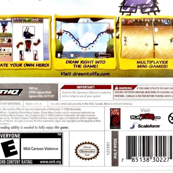 NINTENDO Wii DRAWN TO LIFE THE NEXT CHAPTER with Instruction Book.THQ, Your Hero - Picture 4 of 5